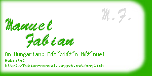 manuel fabian business card